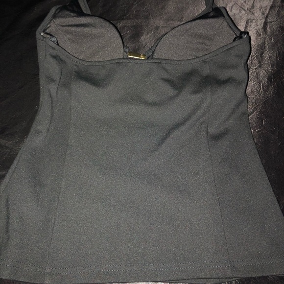 Black Bebe halter top with Golden Trim Metal Bars - Picture 6 of 9